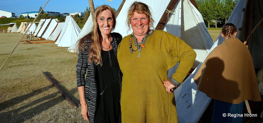 Regína and Guðrún at the Viking festival in Iceland