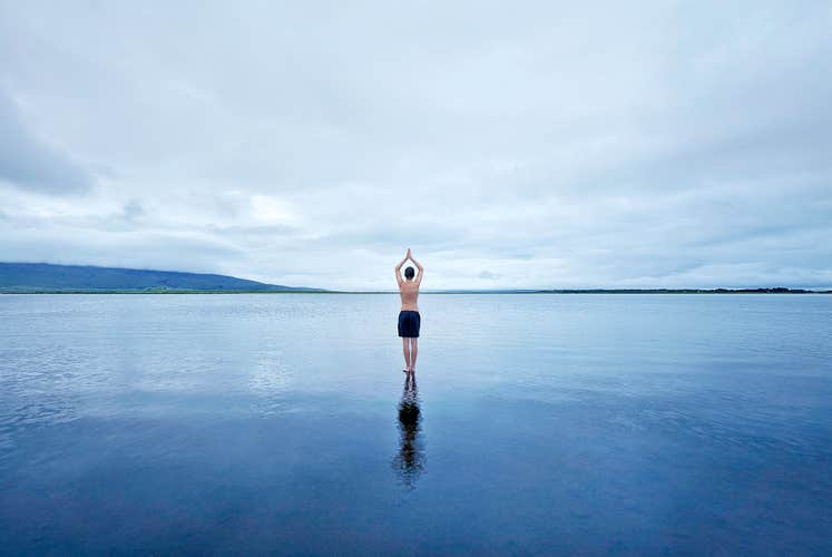 A swimmer in the Fontana Spa.