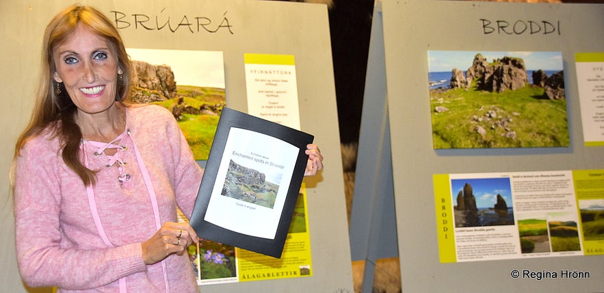 Regína at the elf exhibition at the Sea farming museum at Strandir