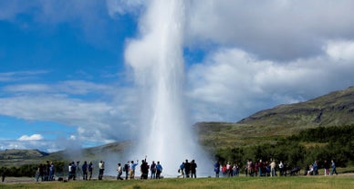 Strokkur is the most active geyser in the Geysir geothermal area on Iceland's Golden Circle