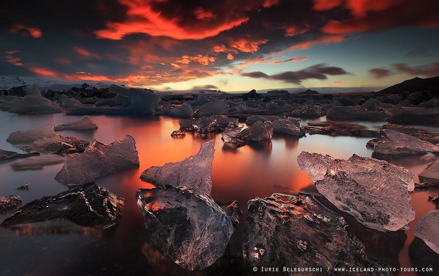 Sunset and ice