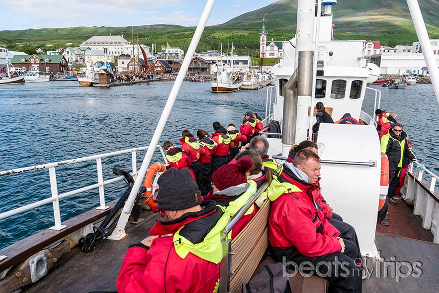 Así son los barcos para el avistamiento de ballenas en Husavik, preparados listos ya!