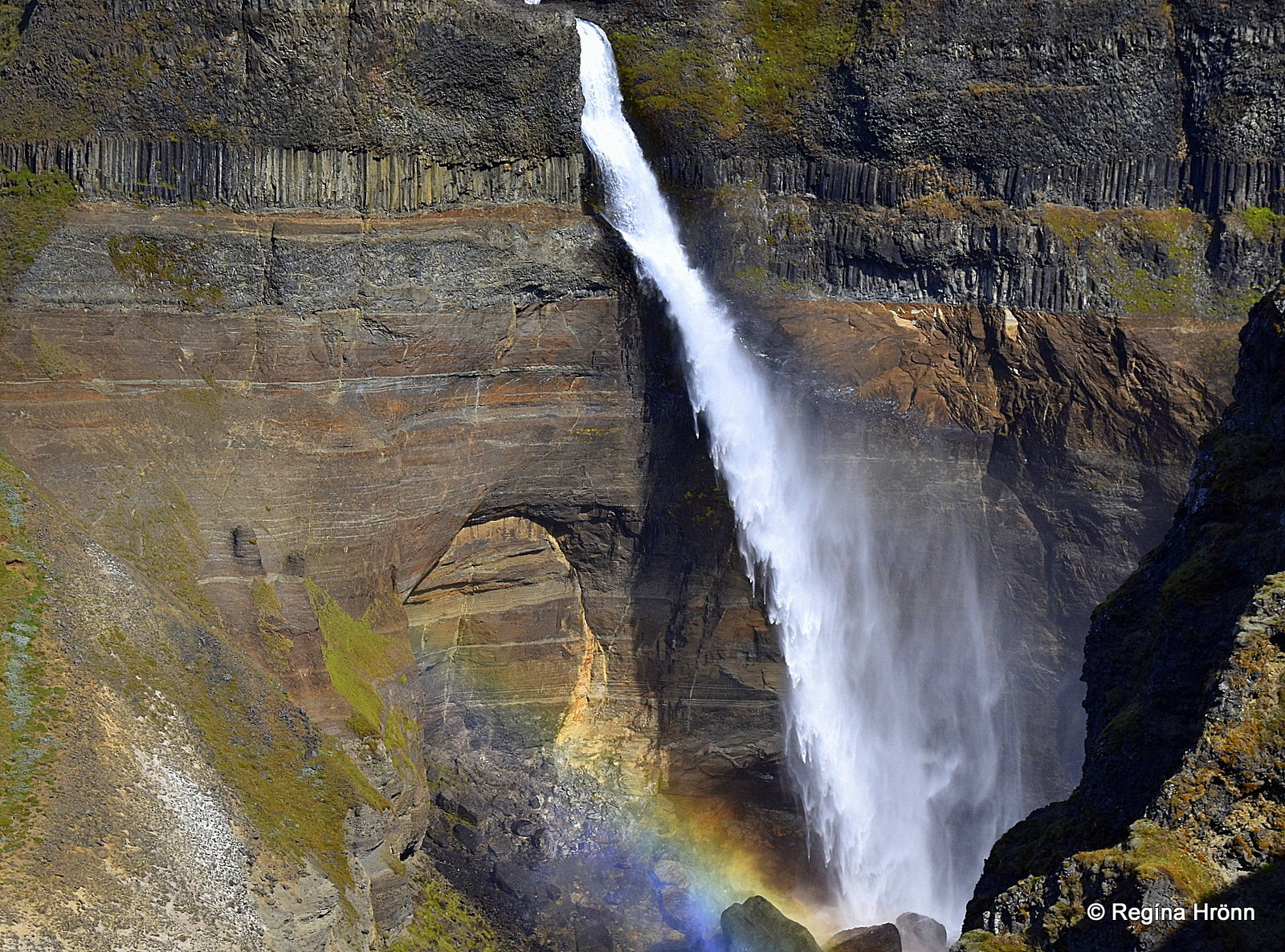 Háifoss, Granni & Hjálparfoss - the beautiful Waterfalls in Fossá River in Iceland