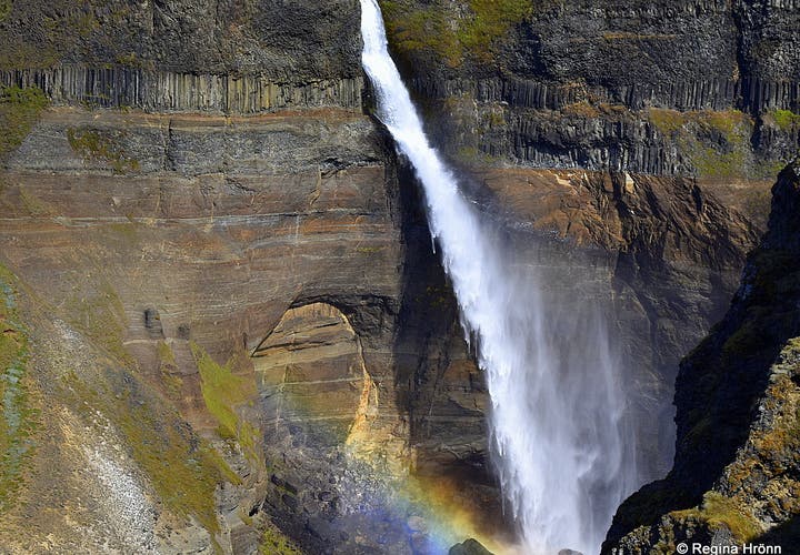 Háifoss, Granni & Hjálparfoss - the beautiful Waterfalls in Fossá River in Iceland