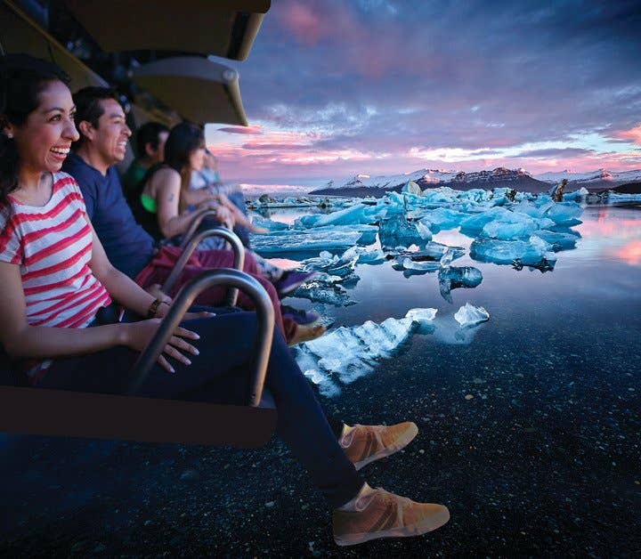 Riders on the FlyOver Iceland flight ride in Reykjavik, where most low ratings say the ride is short for the price. Riders on the FlyOver Iceland flight ride in Reykjavik, where most low ratings say the ride is short for the price.