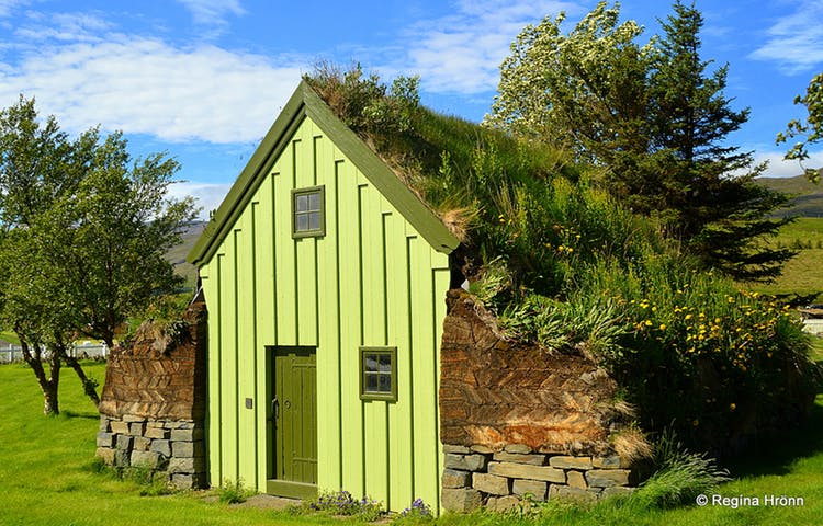 Reynistaður was once a sprawling turf farm in Iceland, though only a gable is left.