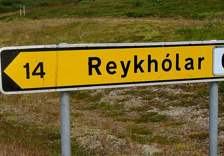 The Reykhólar road sign