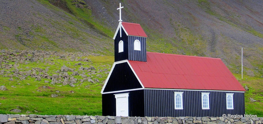 The old Reykhólakirkja church which was moved to Rauðasandur