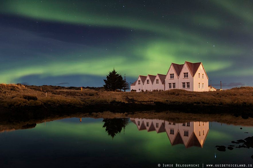 Foto der Nordlichter in der Grabenbruchzone beim Nationalpark Thingvellir