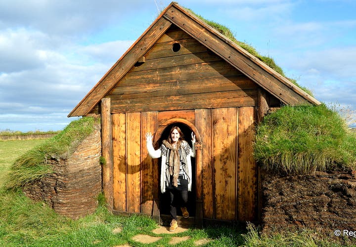 The beautiful Geirsstaðakirkja Turf Church in East Iceland - a Replica of an old Turf Church