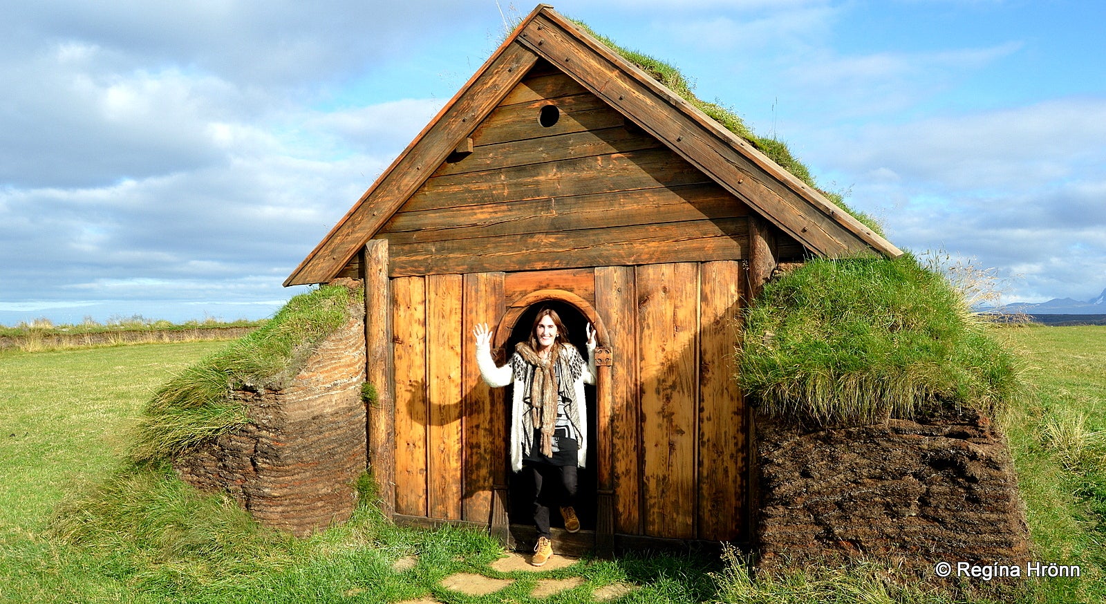 The beautiful Geirsstaðakirkja Turf Church in East Iceland - a Replica of an old Turf Church