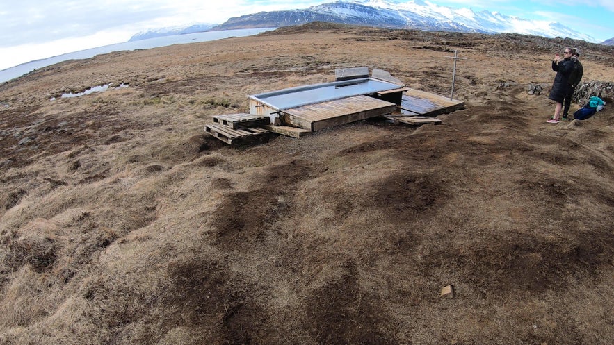 Icelandic hot pot in east fjords