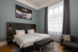 A twin or double room at the Radisson Blu 1919 Hotel in Reykjavik.