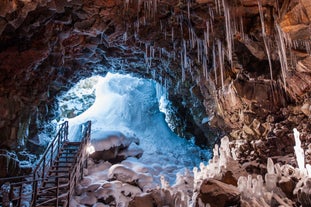 A beautiful view of Raufarholshellir Cave.