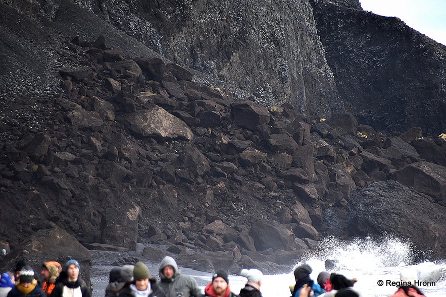 Landslide on Reynisfjara beach