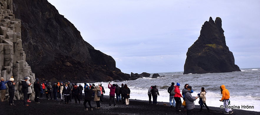 Crowds at Reynisfjara beach