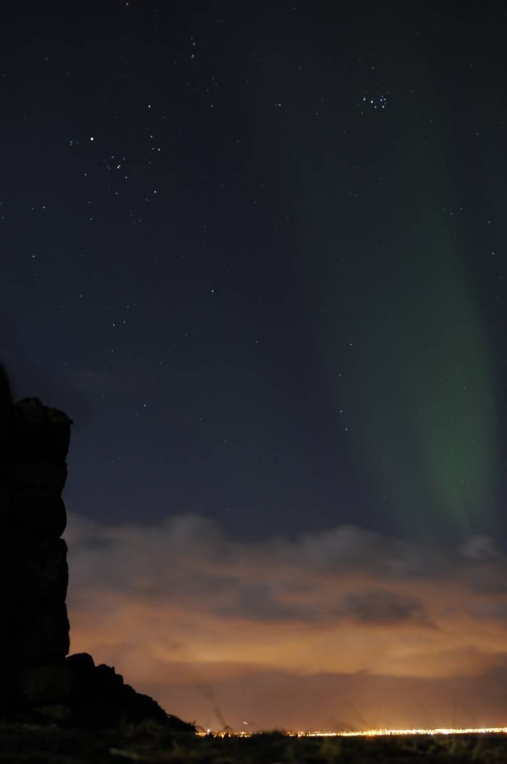 Aurora in Downtown Reykjavík!