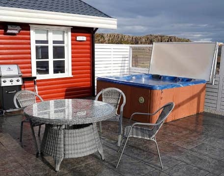 House in Lava With Hot Tub By the Grabrok Volcano