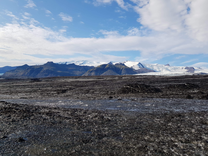 Aussicht von dem Gletscher in Island. 