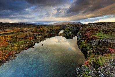 Parc national de Thingvellir, où deux plaques tectoniques s'éloignent l'une de l'autre