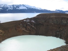 Askja lake is a stunning natural wonder in the Icelandic Highlands.