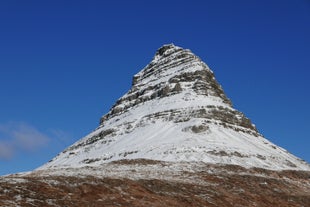 The Kirkjufell mountain, one of the most recognizable mountains in Iceland.