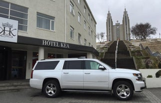 A luxury vehicle used for transfers between Akureyri and Reykjavik.