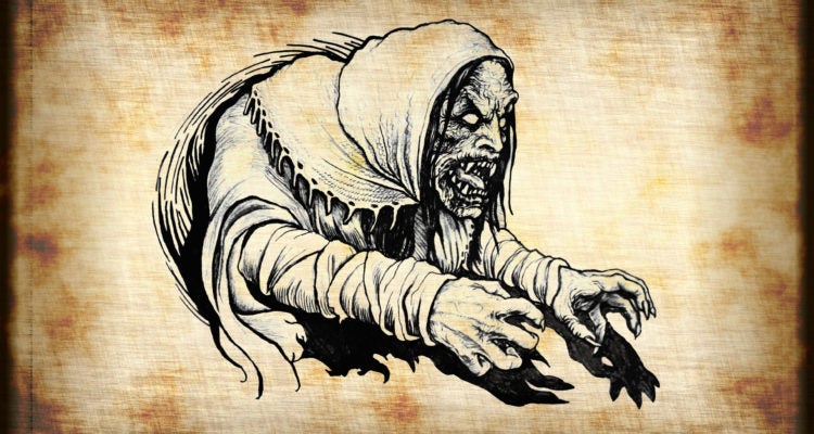 An illustration of an old troll woman An illustration of an old troll woman