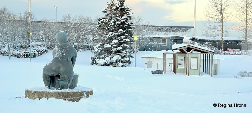 Beautiful white Snow in Laugardalur Valley in Reykjavík