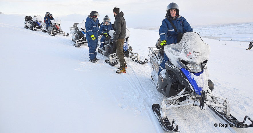 Regína Snowmobiling on Langjökull glacier