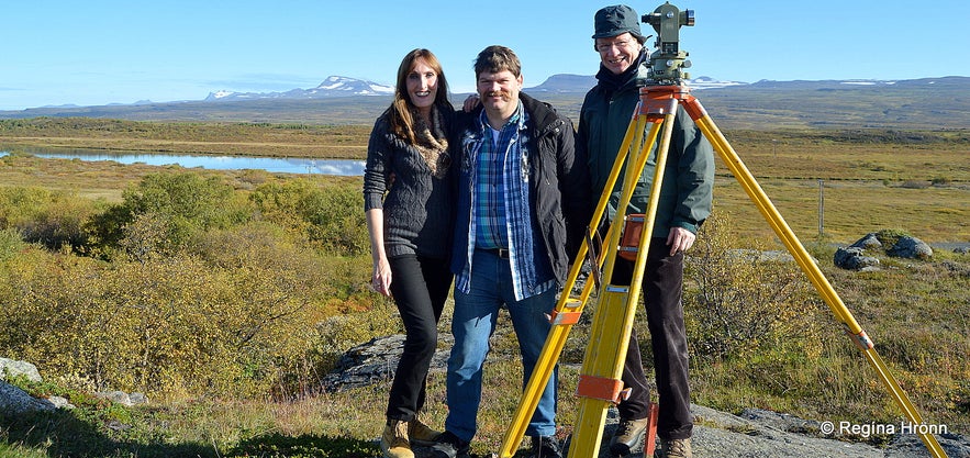 Regína with her husband and father-in-law in East-Iceland