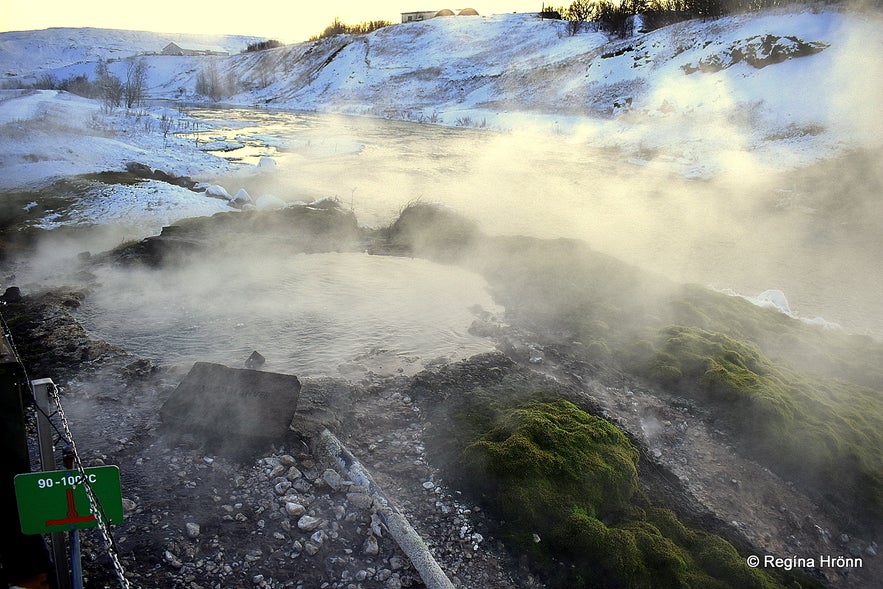 Geothermal area by The Secret Lagoon at Flúðir South-Iceland