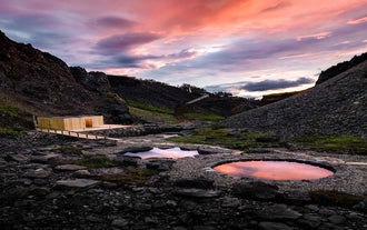 The hot springs at Husafell feature two pools.