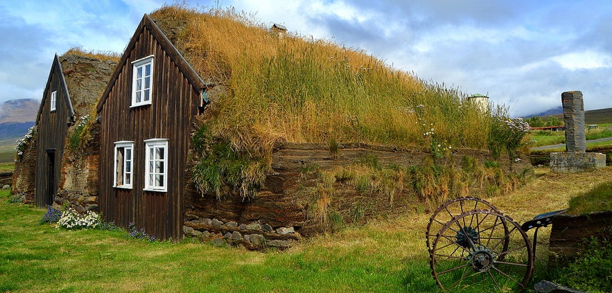 Stóru-Akrar turf house in Skagafjörður North-Iceland