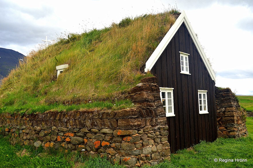 Saurbæjarkirkja Turf Church in North-Iceland - the biggest Turf Church in Iceland