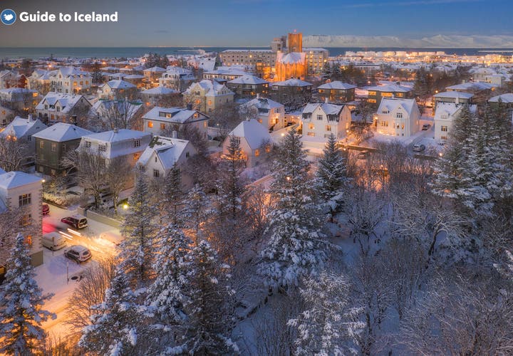 冰島首都雷克雅維克的冬季景色