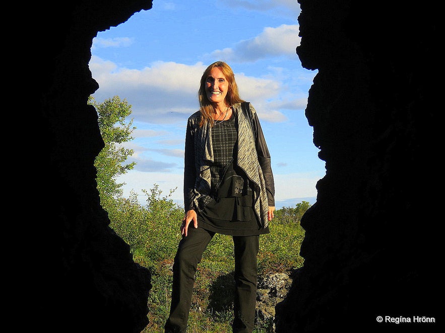 Knútsstaðaborg Lava Chamber in Aðaldalshraun in North-Iceland and Regína