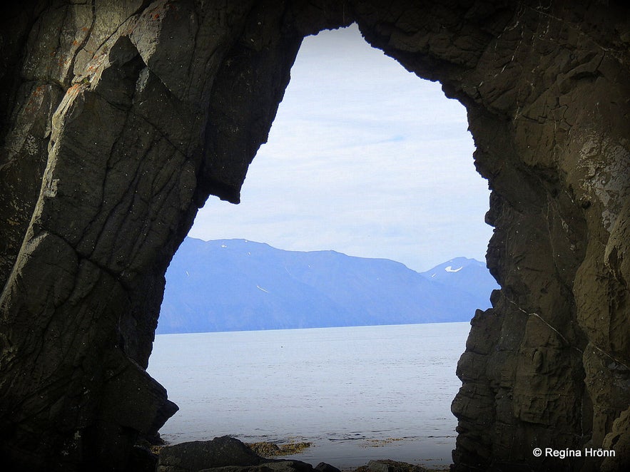 Gatanöf arch-rock on Bakkahöfði cape North-Iceland