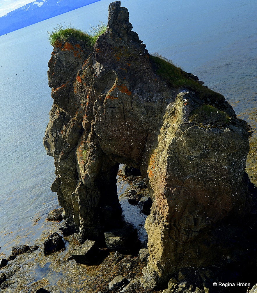 Gatanöf arch-rock on Bakkahöfði cape North-Iceland