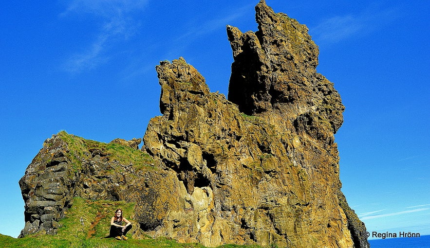 Regína by Lóndrangar cliffs Snæfellsnes