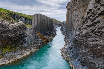 Stuðlagil canyon.