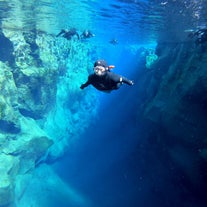 シルフラの泉でウェットスーツシュノーケリングが楽しめるツアー。水中写真＆レイキャビク送迎付き