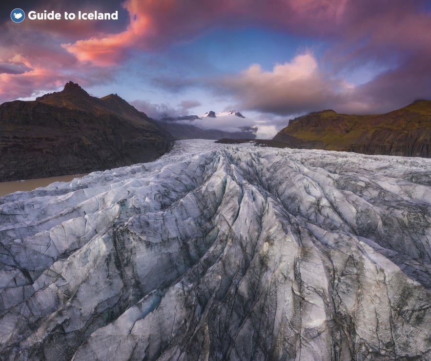 Svínafellsjökull-isbreen i Skaftafell naturreservat