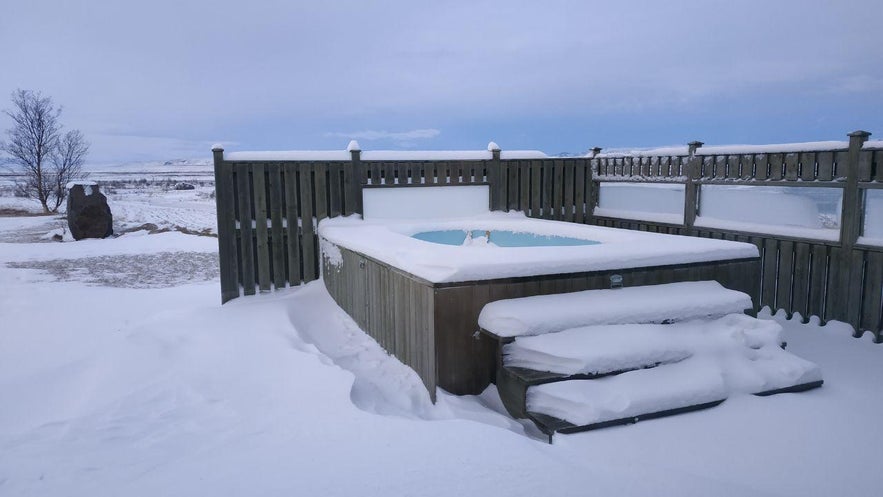 El jacuzzi, de nieve hasta arriba