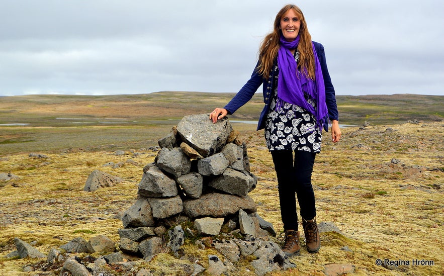 Regína by An old small cairn on Þorskafjarðarheiði heath in the Westfjords of Iceland