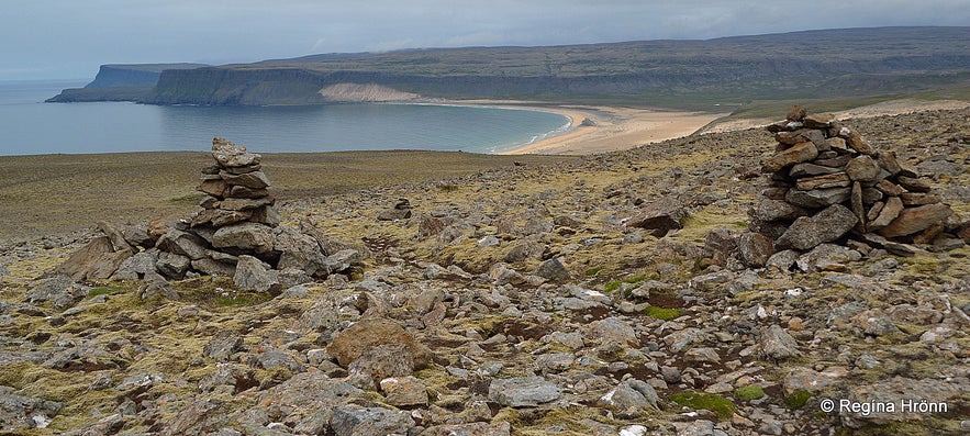 Old cairns in the Westfjords of Iceland