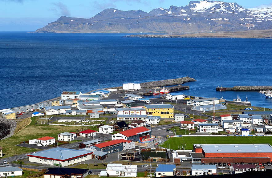 Harbor and colorful rooftops of the fishing village Olafsvik near Snaefellsjokull. Harbor and colorful rooftops of the fishing village Olafsvik near Snaefellsjokull.