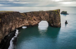 Dyrhólaey sea arch, located close to Vik