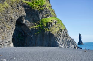 Reynisfjara black sand beach and basalt columns
