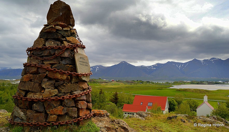 The Saga of Egill - the cairn at Borg á Mýrum in West-Iceland